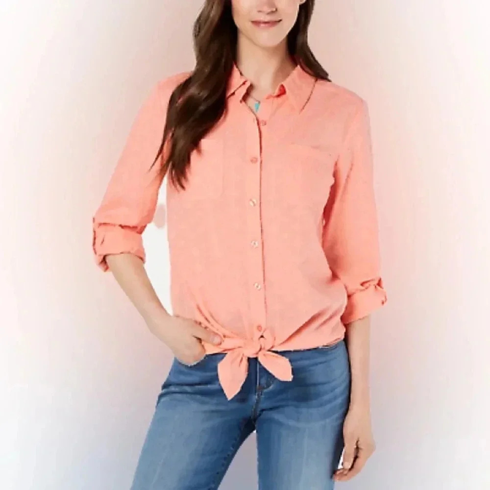STYLE&CO TIE FRONT SHIRT 3XL